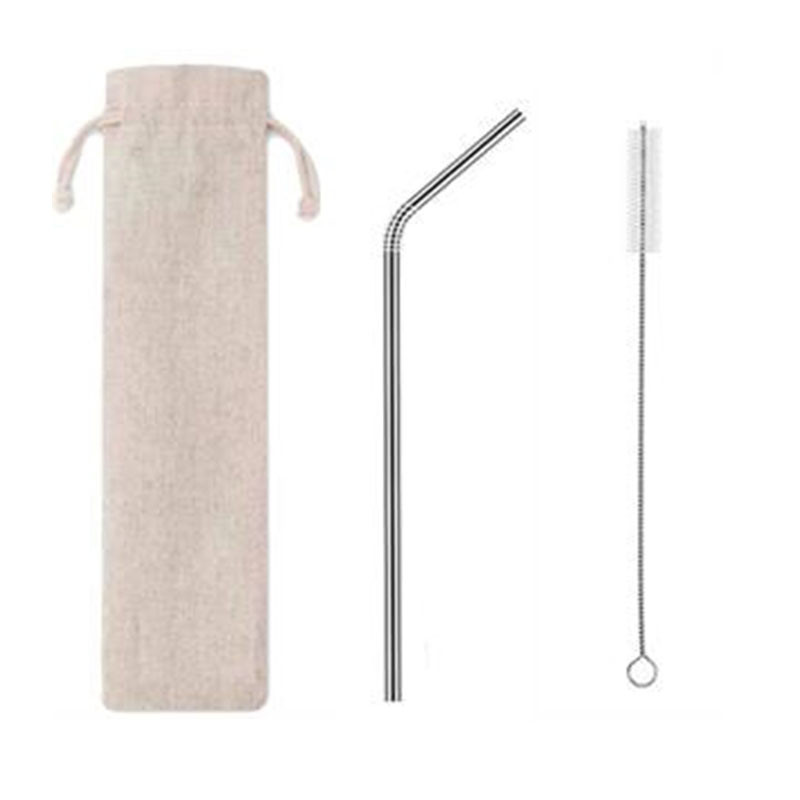 Anti-Scratch 8.5" Stainless Steel Straw Set