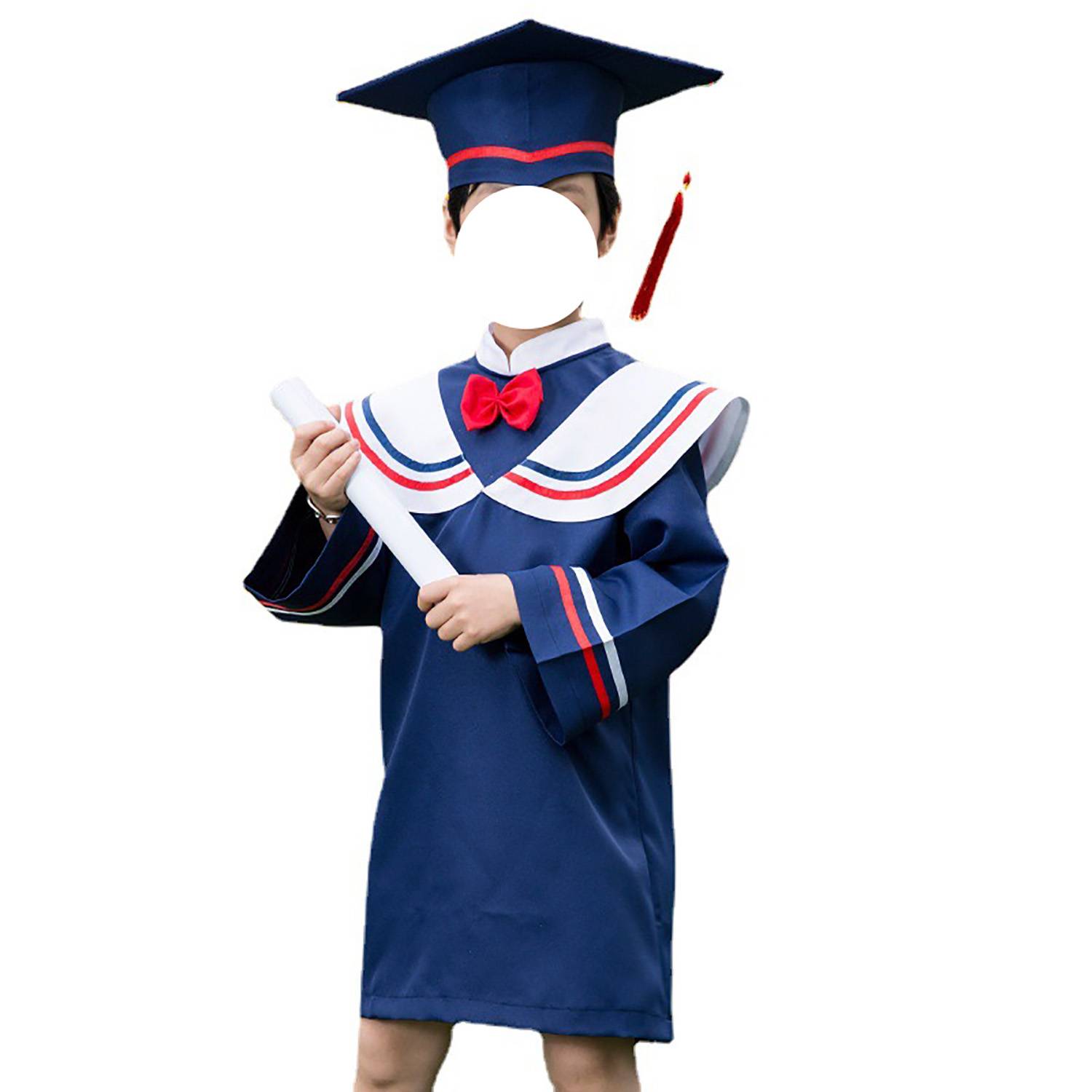 Polyester Kindergarten Graduation Gown Cap Set 3