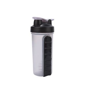 600ml Plastic Round Water Bottle With Detachable Pill Box 32
