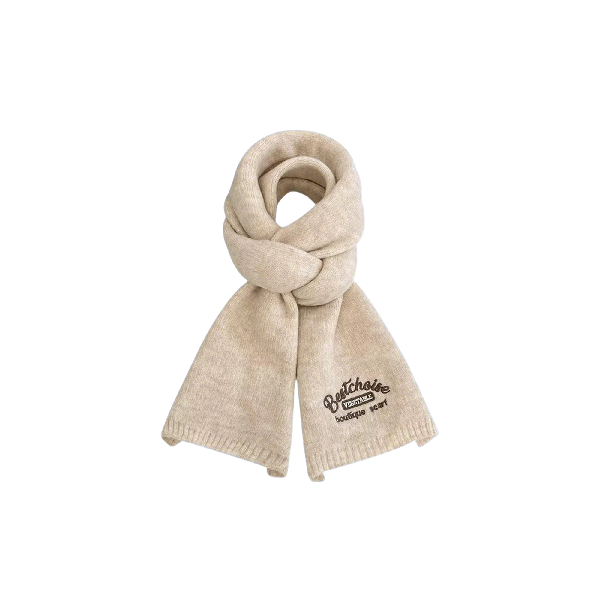 Knitted Cashmere Winter Scarf Embroidered 63 x 9" 3
