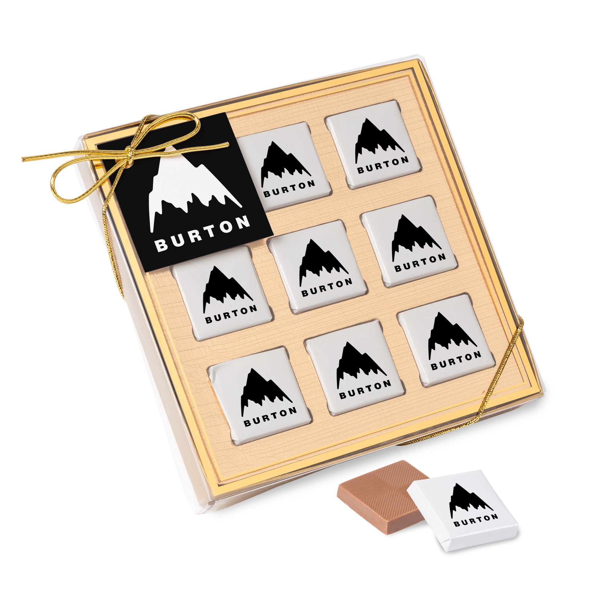 Nine Piece Chocolate Foiled Square Gift Box 2