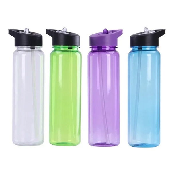 Clear Water Bottle With Flip Carry Lid