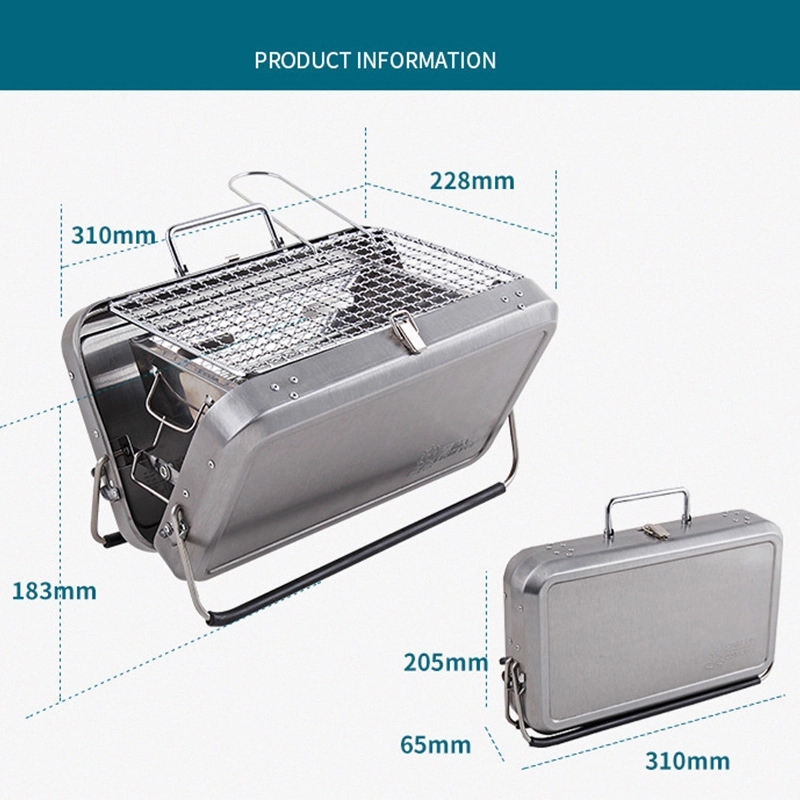 Stainless Steel Portable Folding Charcoal Barbecue Grill 3
