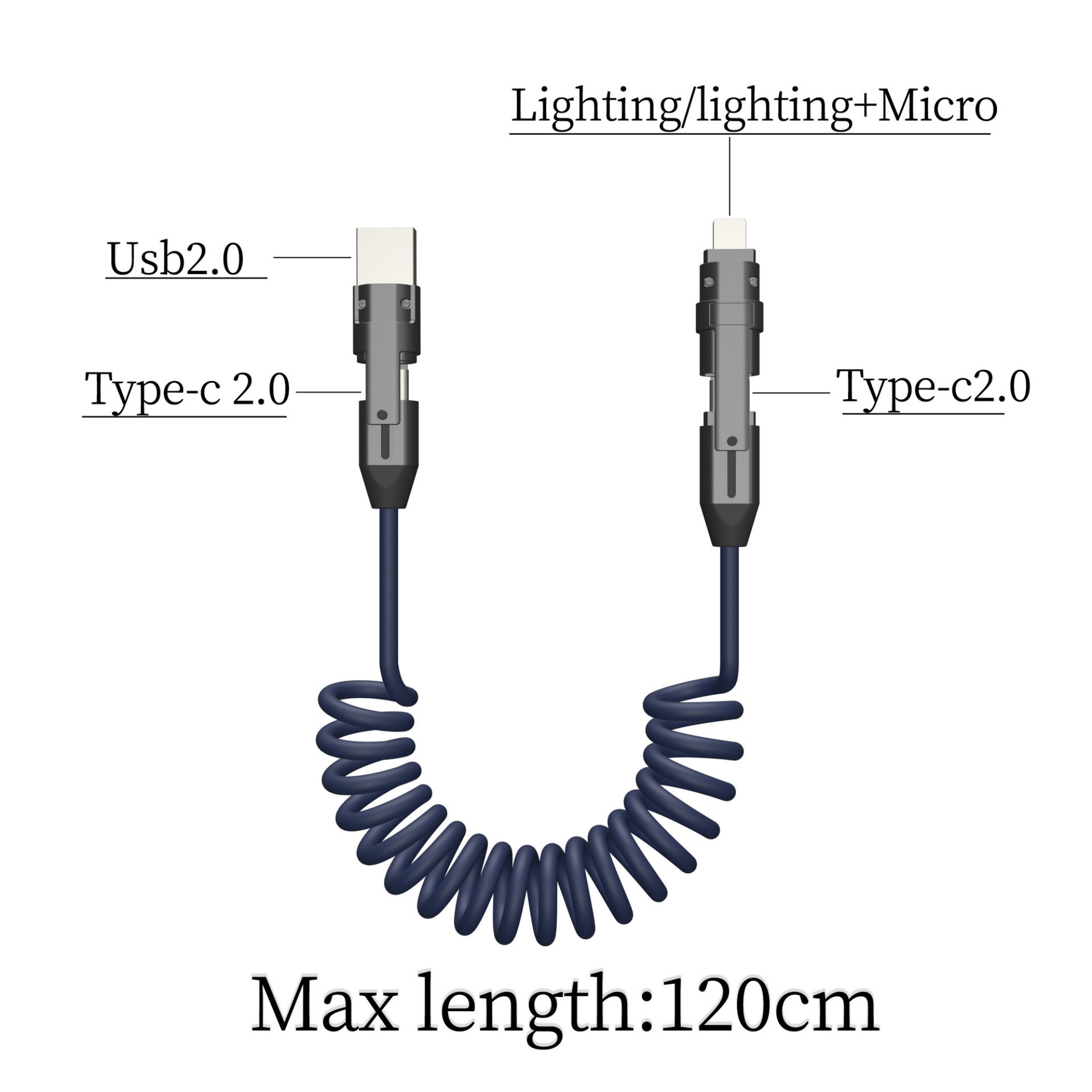 4-in-1 Fast Charging Cable 240W 7