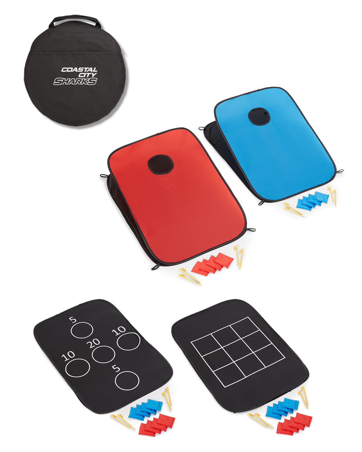 b.active 3-in-1 Game Set With Pop Up Corn Hole 1