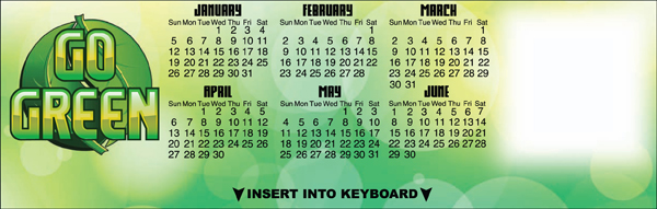 CALENDAR - Go Green Keyboard Calendar 2
