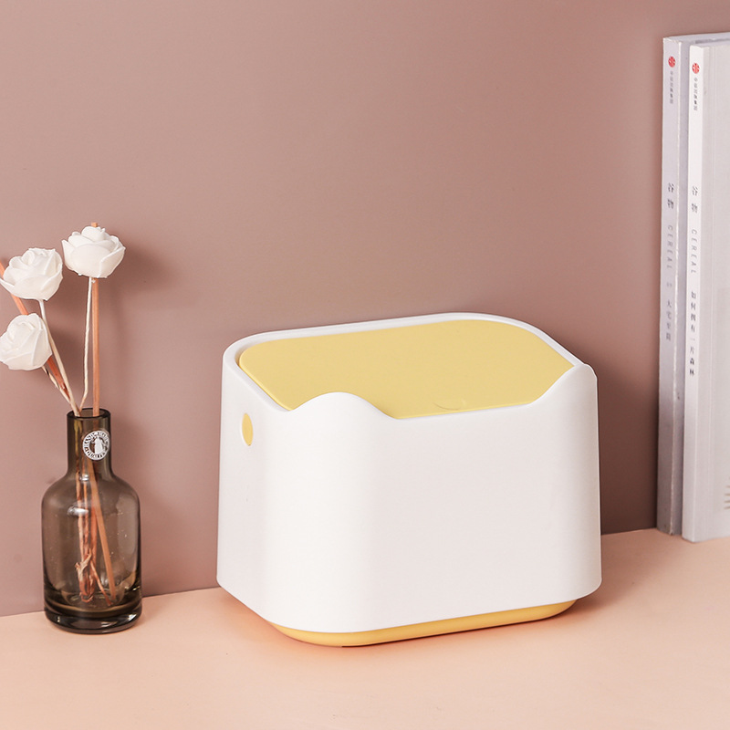 Mini Desktop Trash Can w/Lid 7