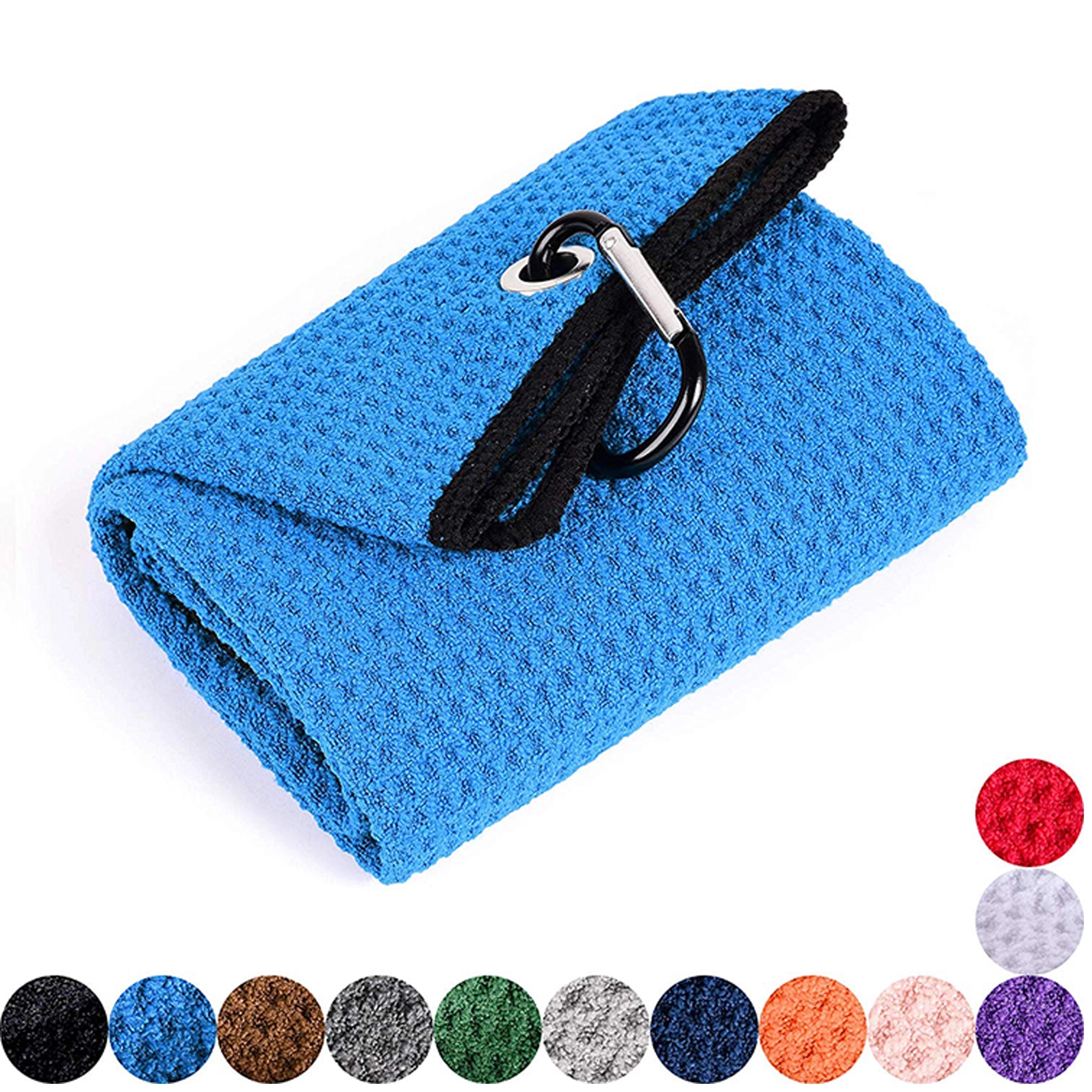 11.9"x11.9" Microfiber Waffle Weave Golf Towel