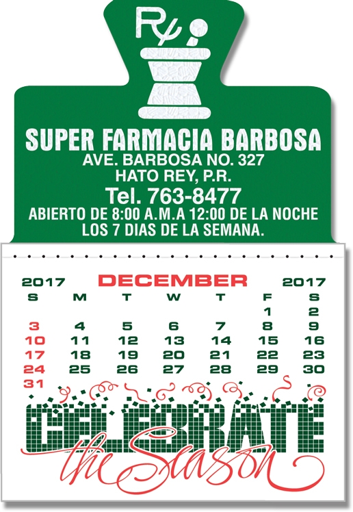 Designer Shaped Kwik-Stik 6 Mill Smooth Vinyl Calendar w/ Triangular Top 1