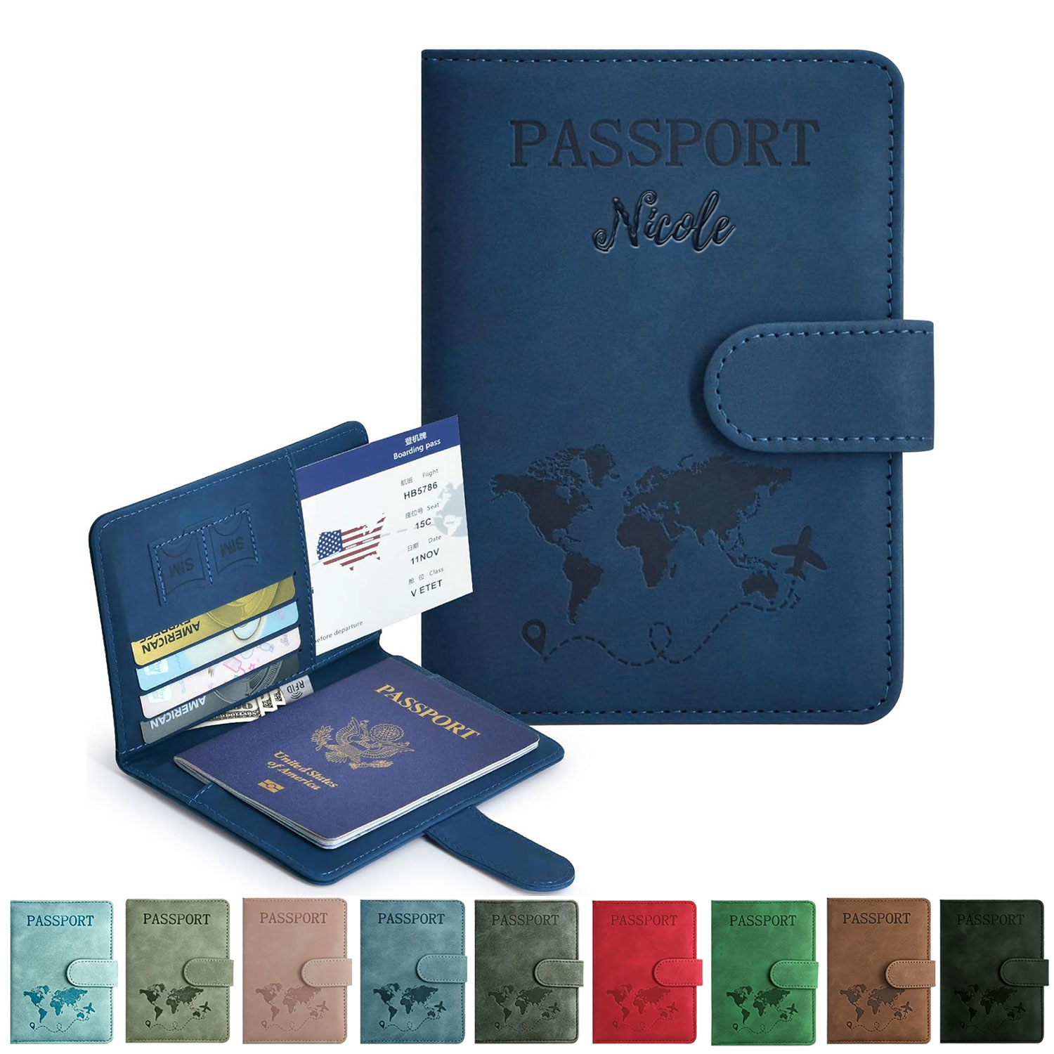 Rfid Anti-Theft Pu Leather Stylish Travel Passport Holder 13