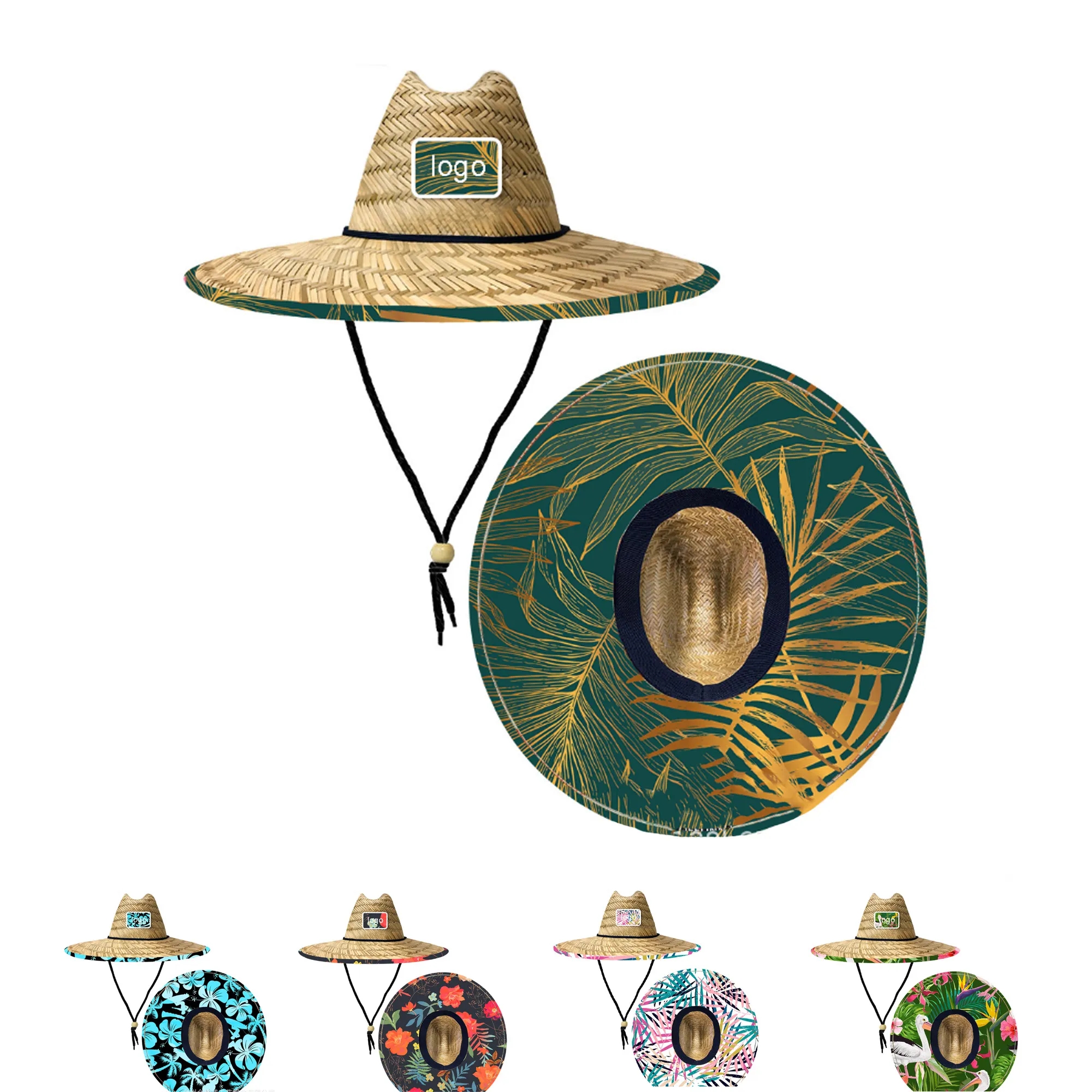 Lifeguard Straw Hat w/Custom Patch MOQ 50pcs 2
