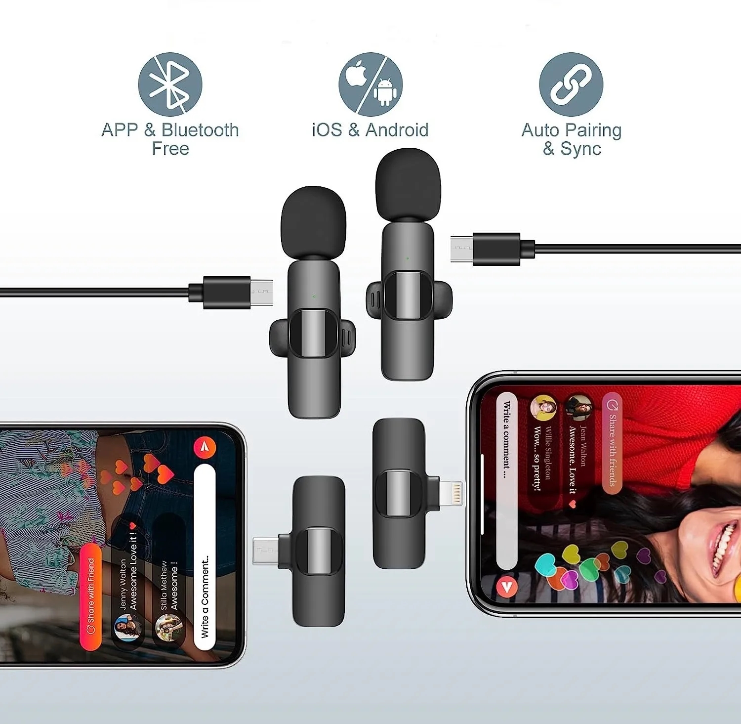 Mini Wireless Lavalier Lapel Microphone 4