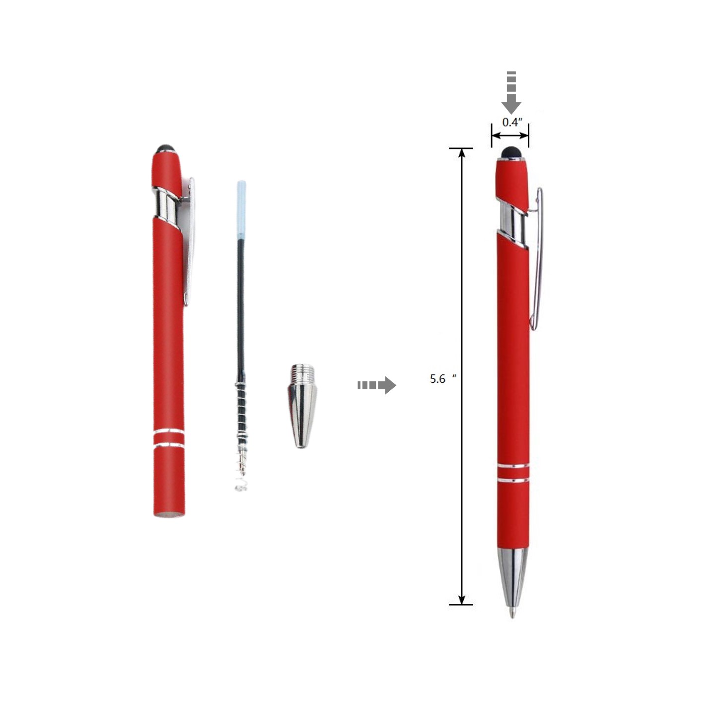 Soft Touch Aluminum Incline Stylus Pen 10