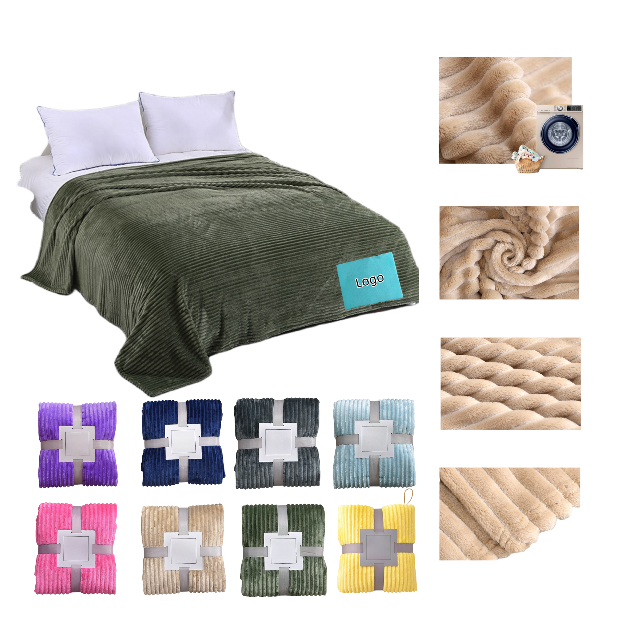 Solid Color Coral Fleece Blanket 2