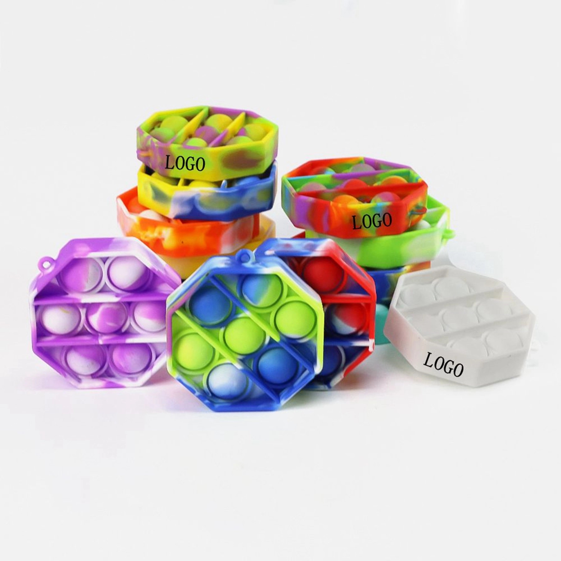 Octagonal Push Bubble Keychain 4