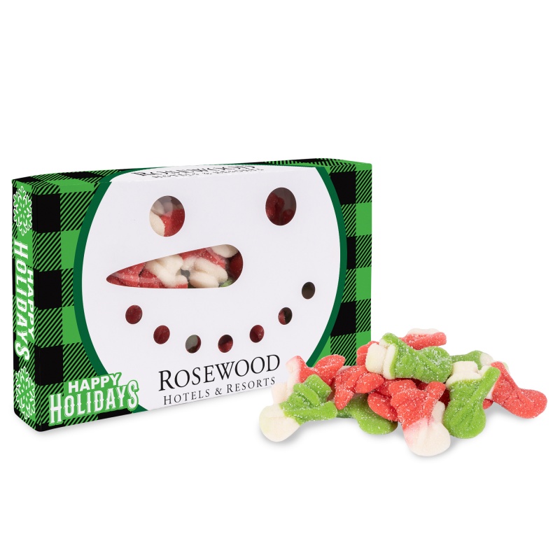 Snowman Die Cut Box with Milk Chocolate Christmas Mini Pretzels 1