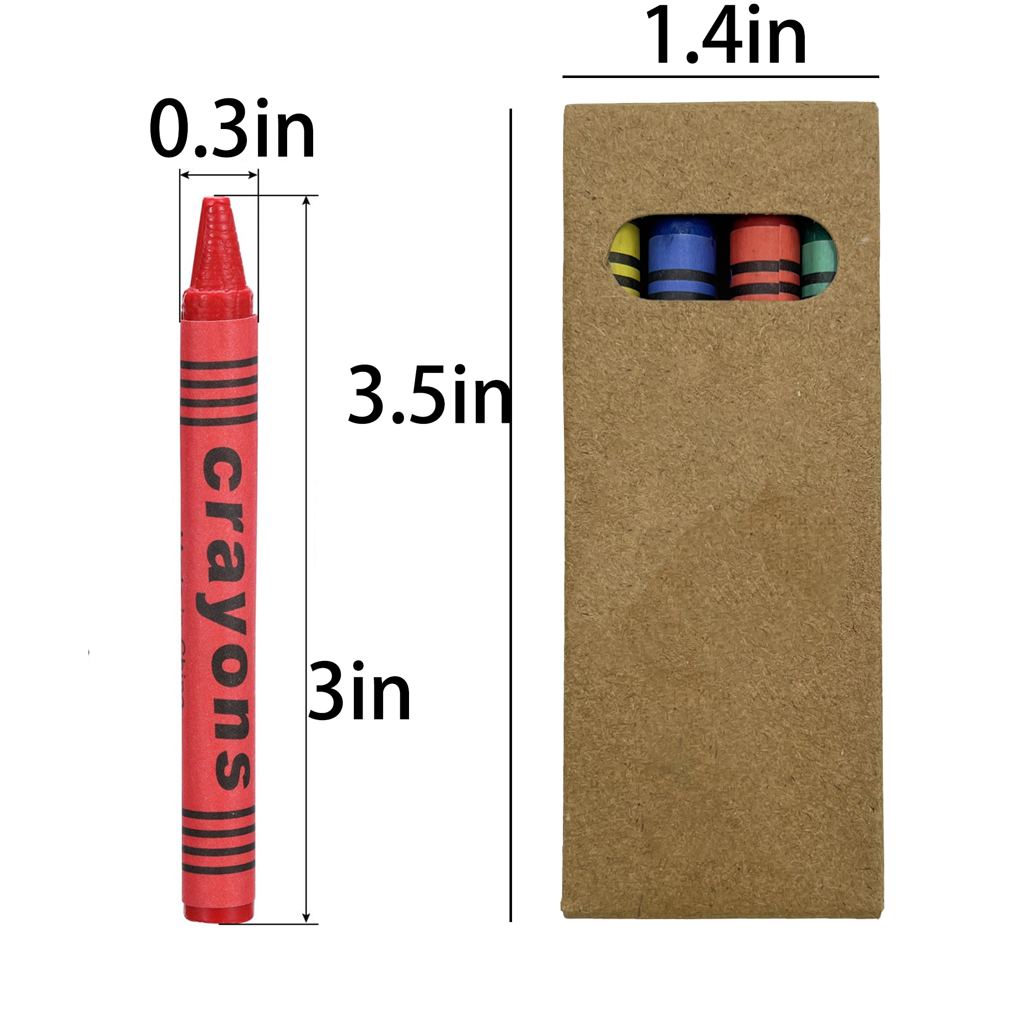 4-Color Non-Toxic Crayon Set for Safe and Fun Drawing 2