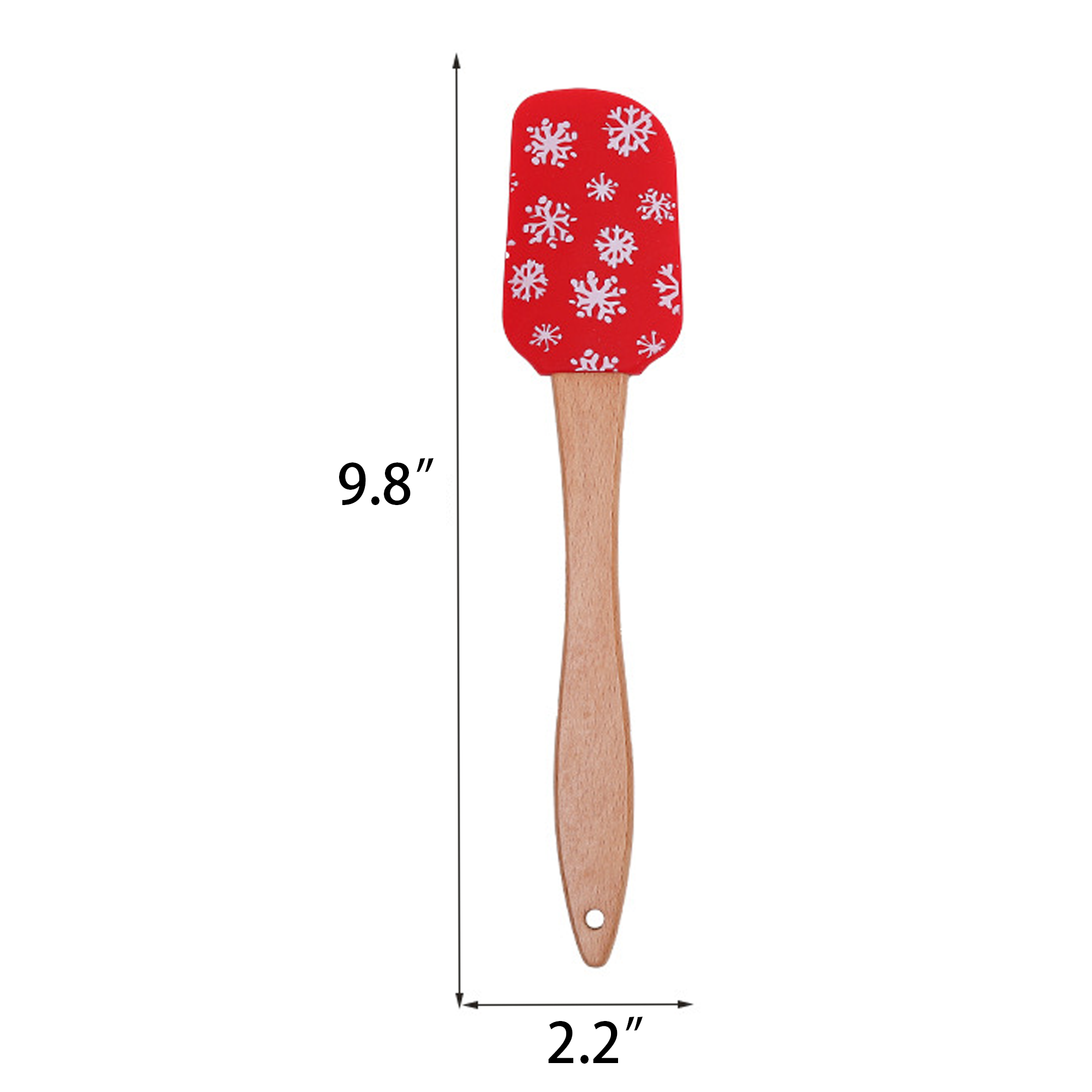 MOQ 10 Wood Handle Silicone Scraper for Festive Cooking 3