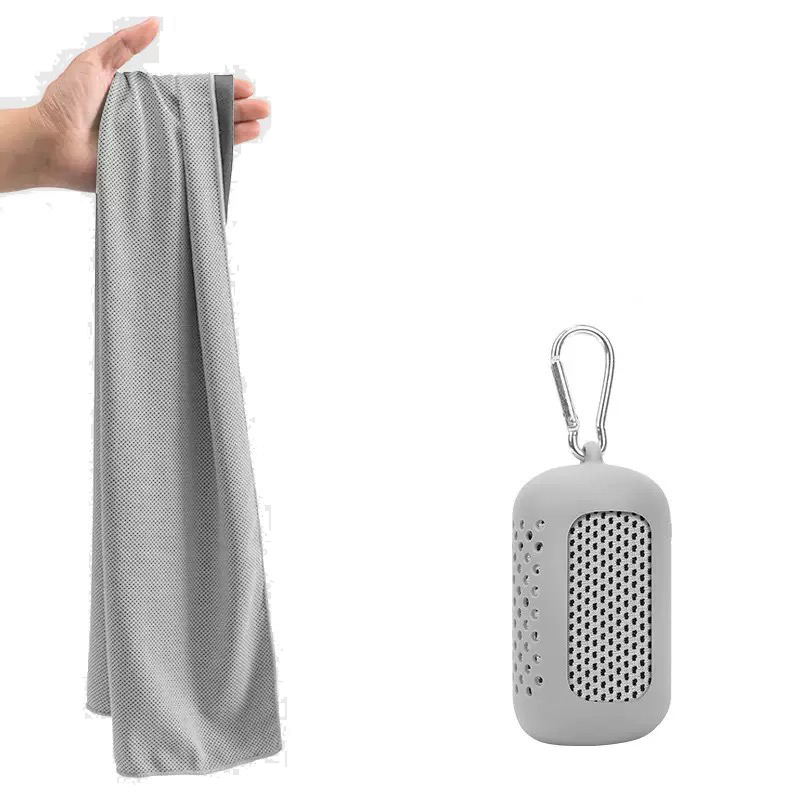 Cooling Towel with Vented Silicone Bottle and Carabiner 7