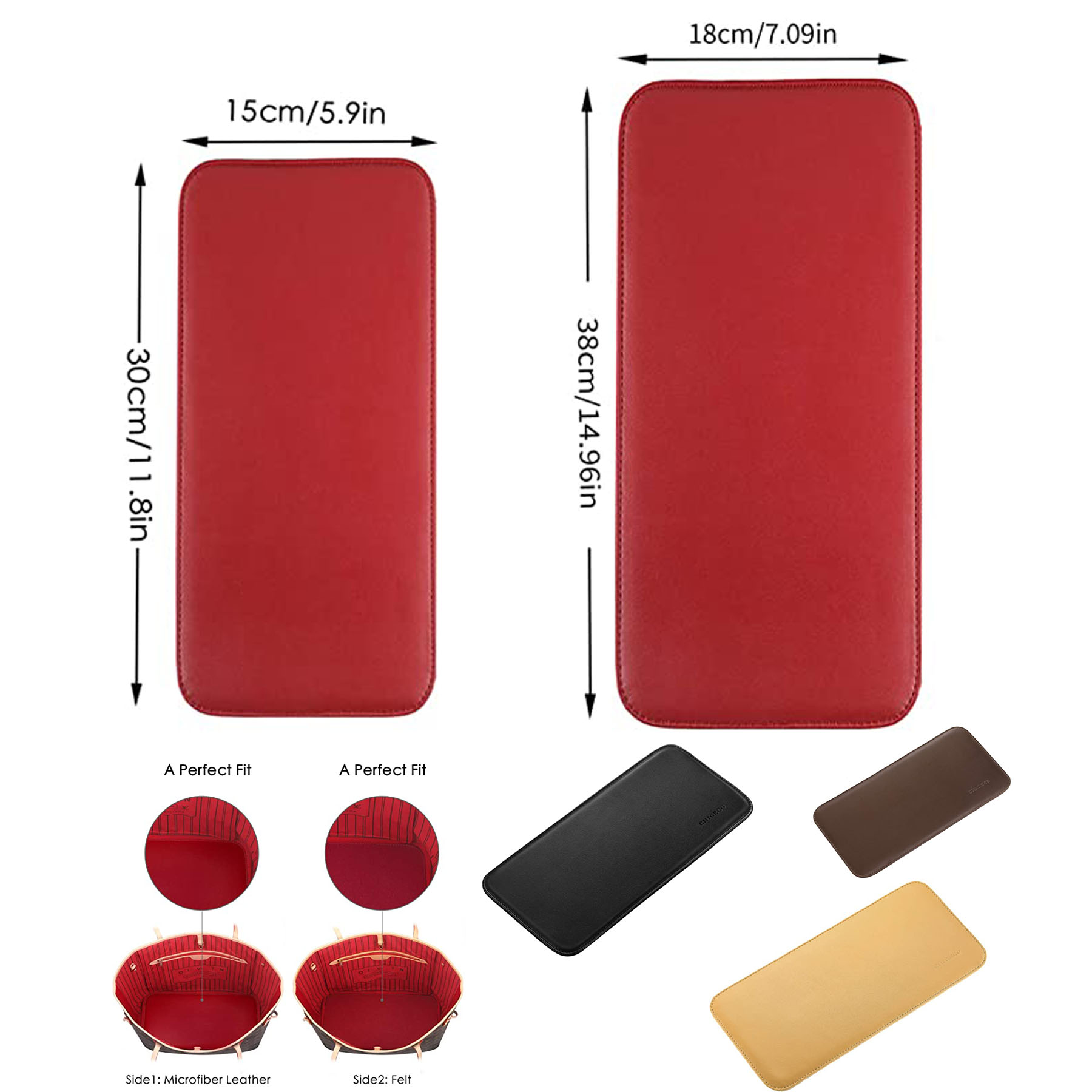11.8 x 5.9 Inches Felt and Leather Handbag Base Shaper
