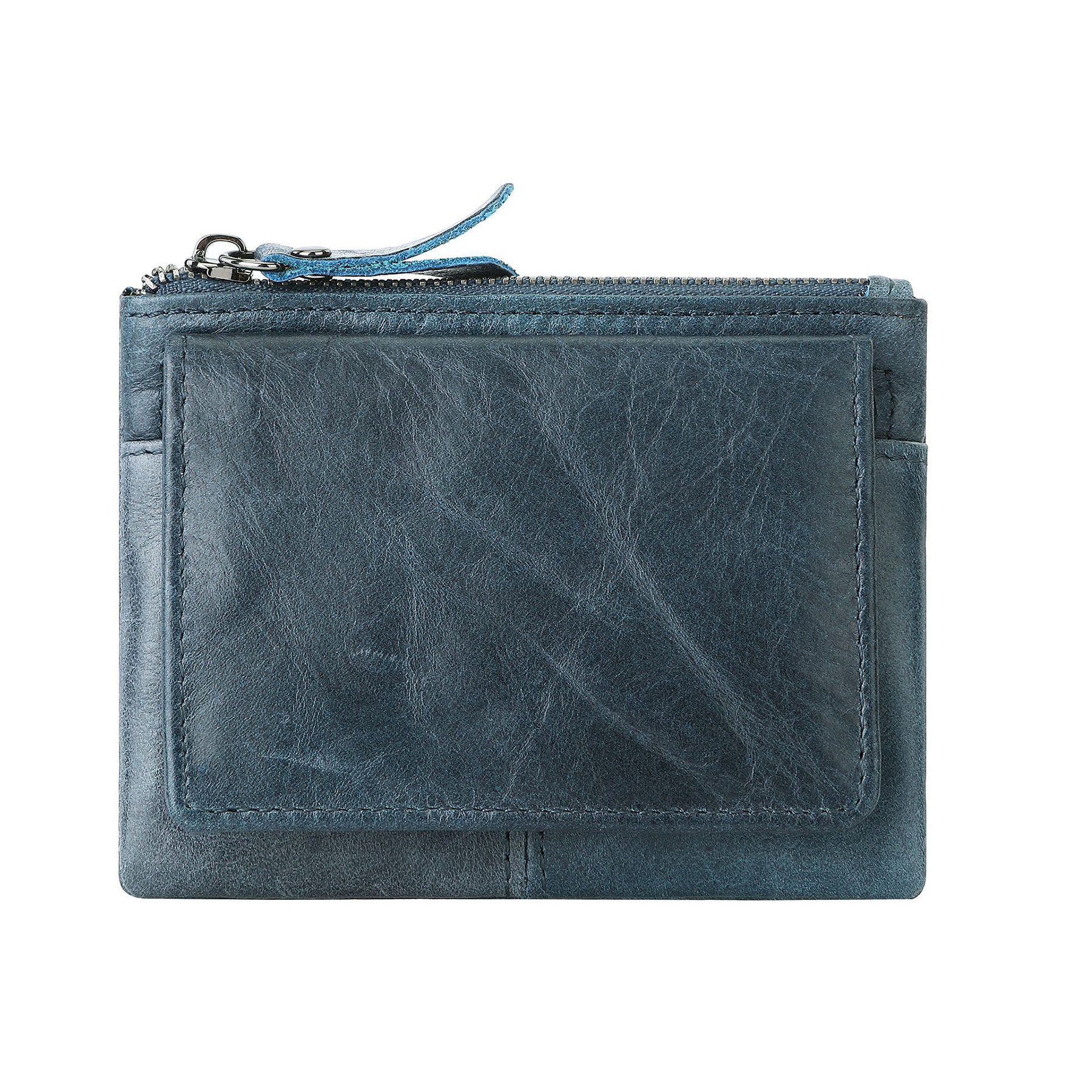 Leather 2-Zipper Coin Purse Wallet 8