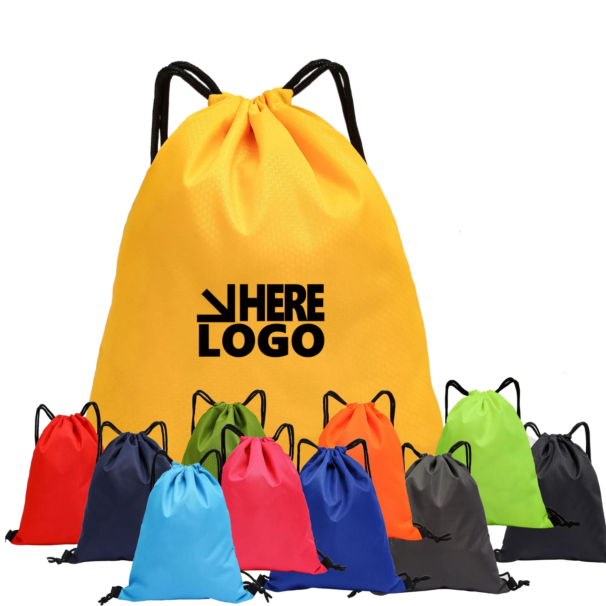 600D Soccer Mesh Waterproof Drawstring Bag 1