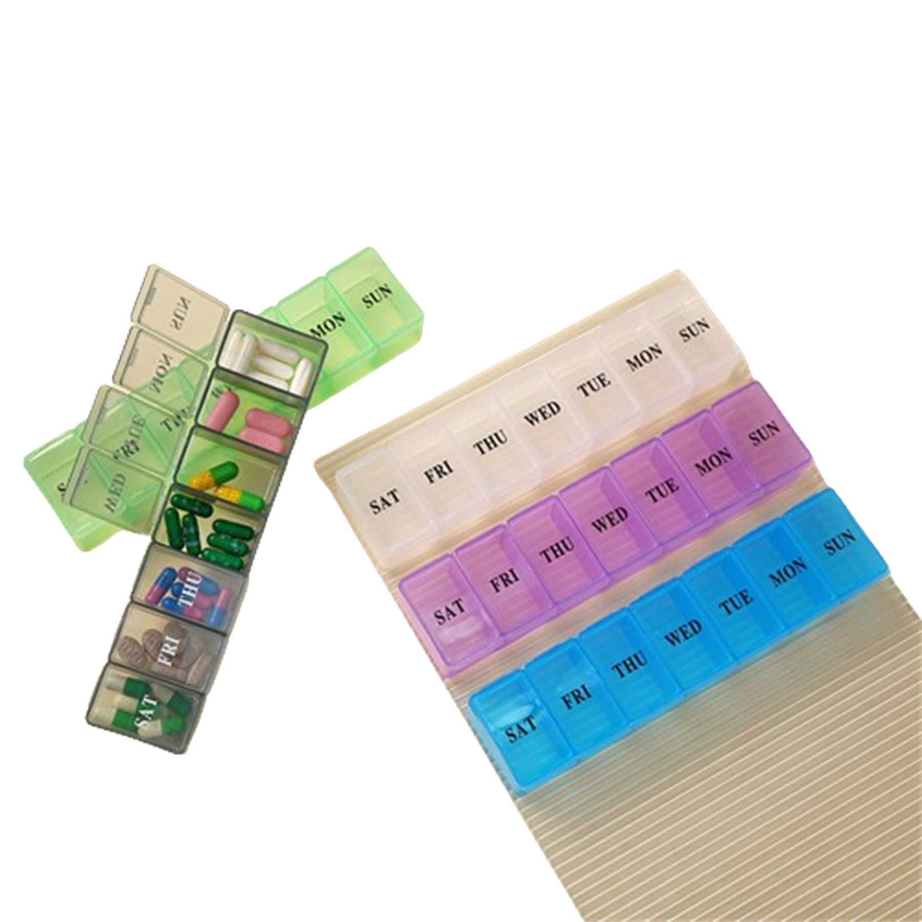 7 Compartments Portable Travel Pill Box 2
