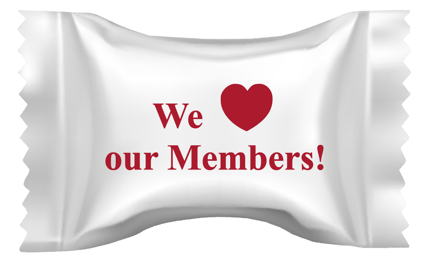 Pink Buttermints Cool Creamy Mint in a We Love Our Members Wrapper 1