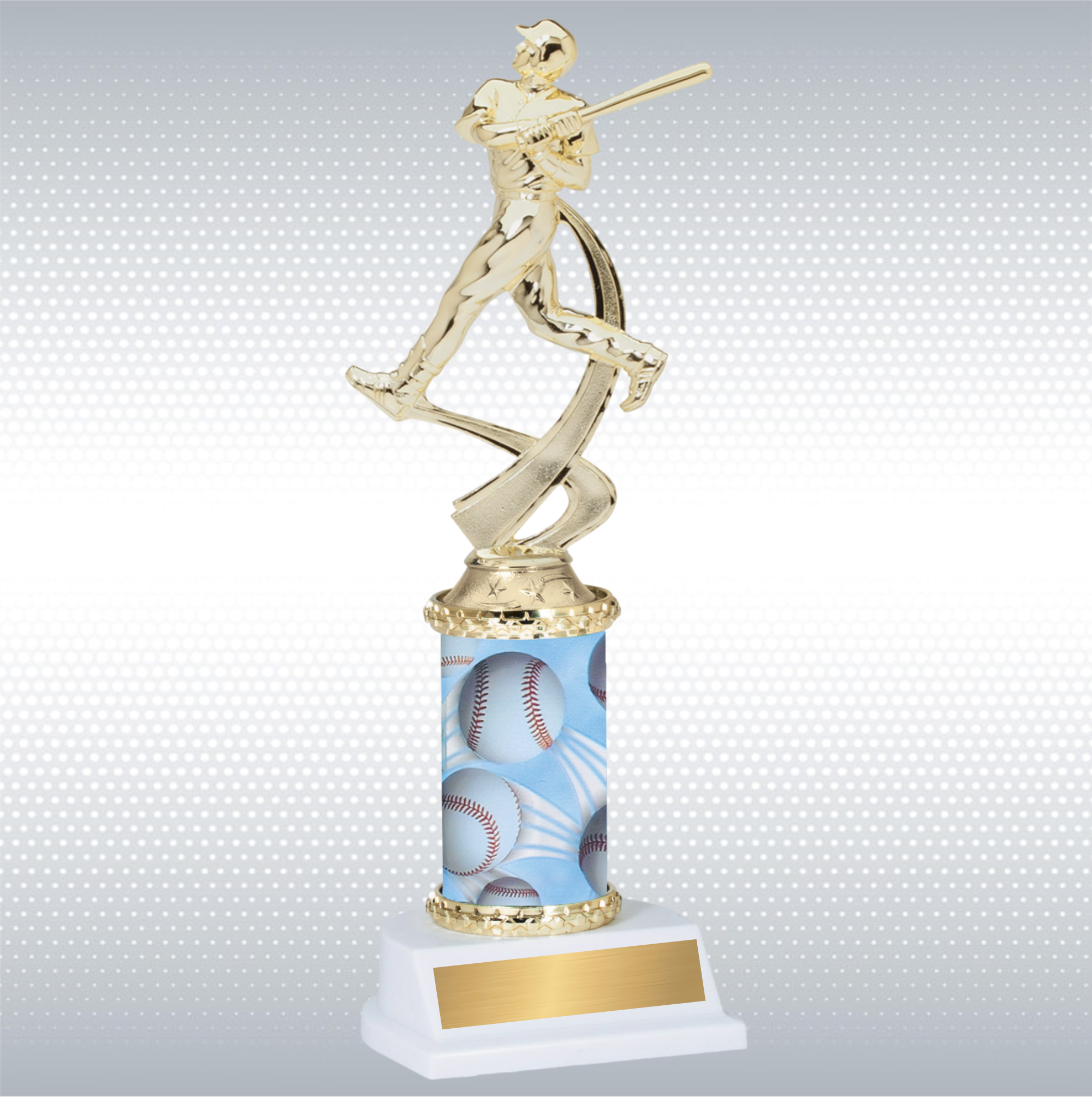 Assembled Male Baseball Trophy w/ White Base 5