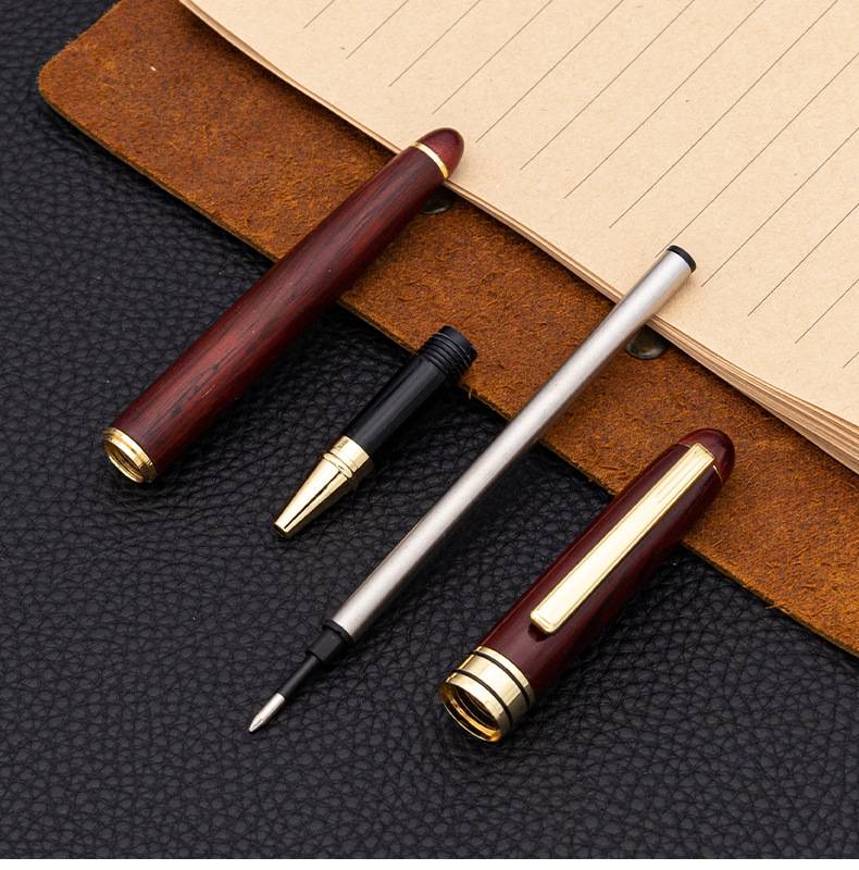Red Wooden Box Unisex Jewel Business Signature Pen 5