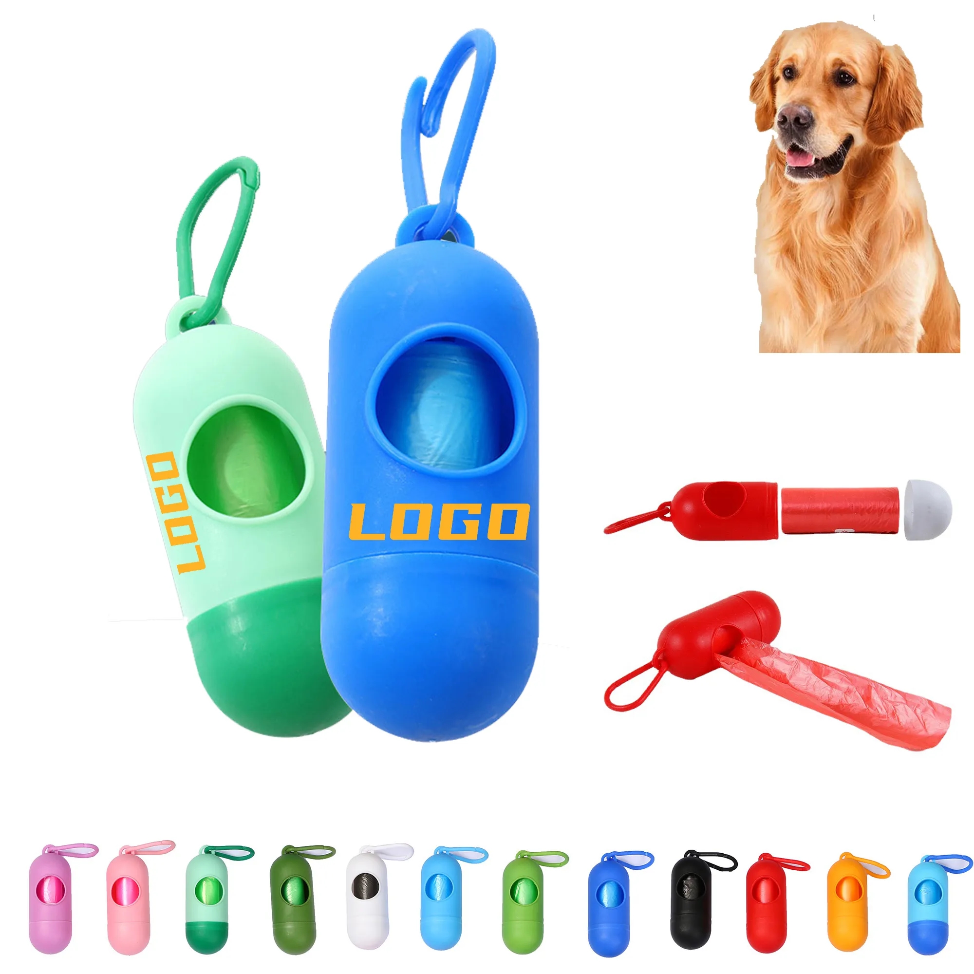Portable Capsule Pet Garbage Bag With Hook