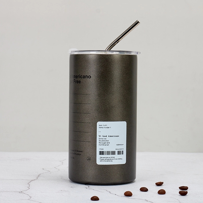 Custom 20 oz Stainless Steel Coffee Mug with Lid and Straw 6