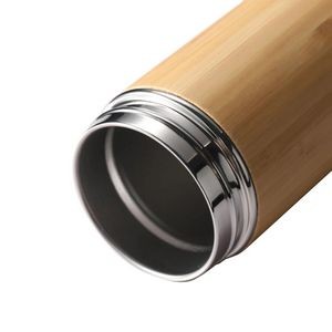 450ml Bamboo Encased Stainless Steel Coffee Mug With Double Wall Insulation 3