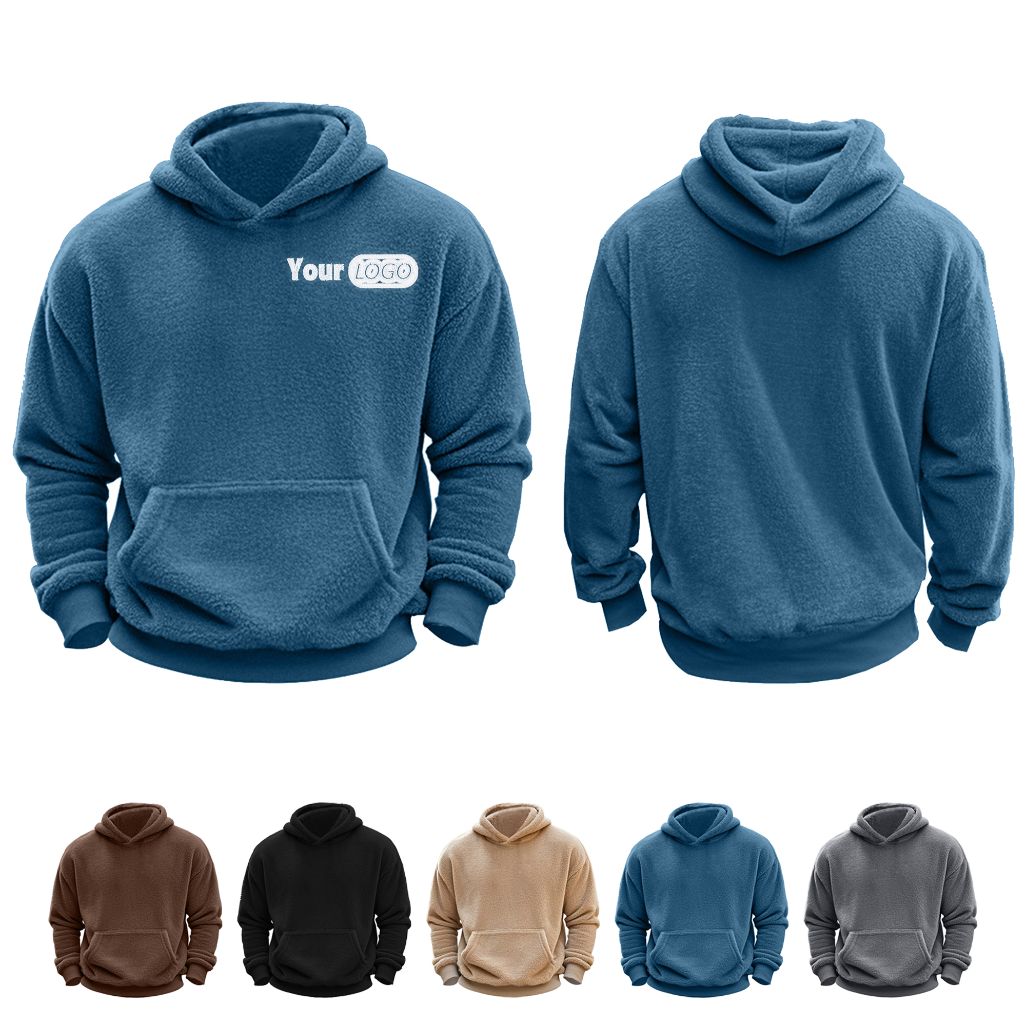 Warm Double-sided Fleece Sweatshirt, custom hoodie or sweatshirt with logo imprint 2