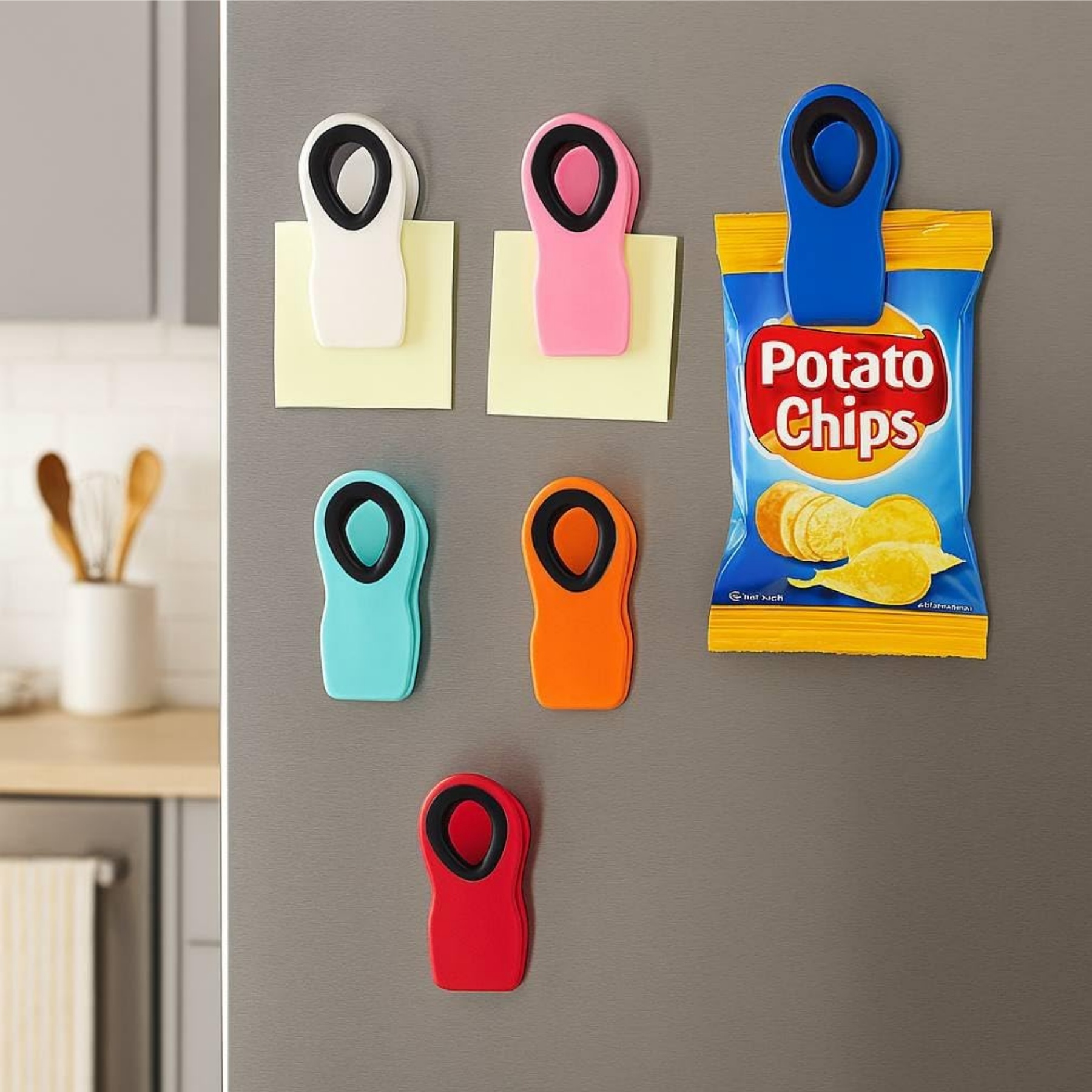 Food Packaging Magnetic Bag Clips Mini Fridge Magnets 2