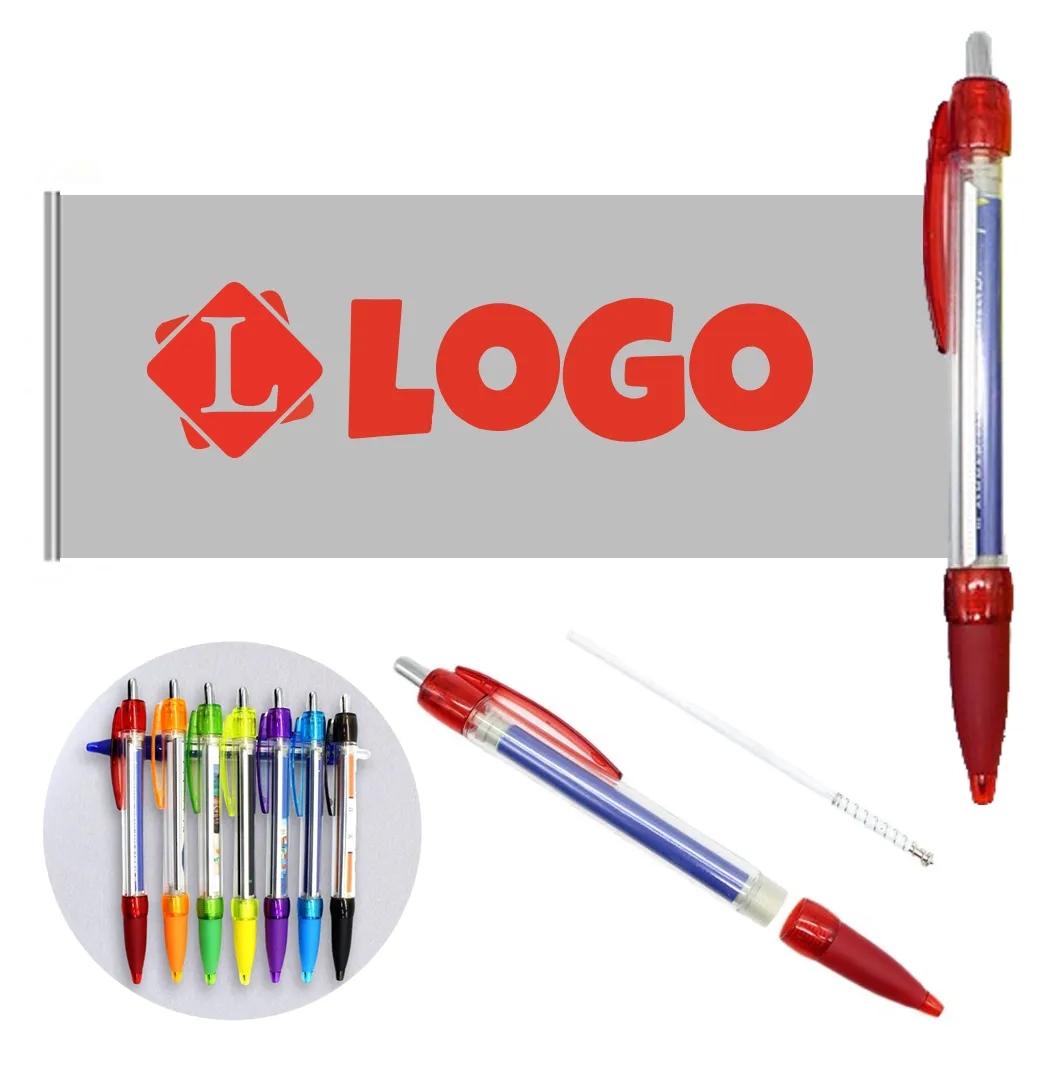 Custom ABS Pull-Up Banner Pen with Colorful Ad Panel 1