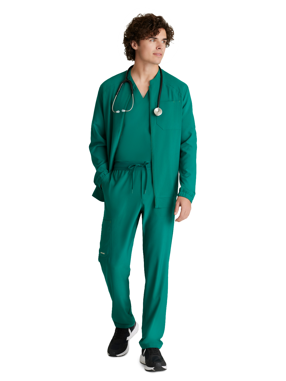 Grey's Anatomy Evolve Stretch - Men's Three-Pocket Cycle Warm Up Scrub Jacket 7