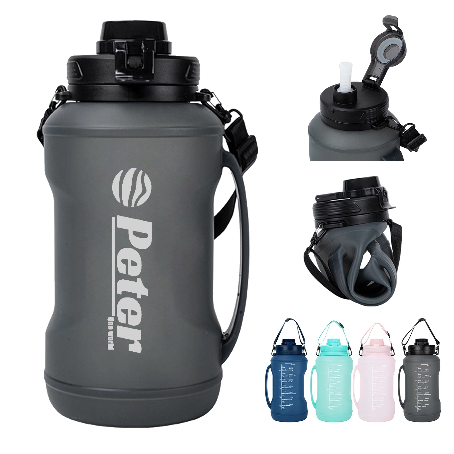 2L Collapsible Water Bottle With Time Marker 2