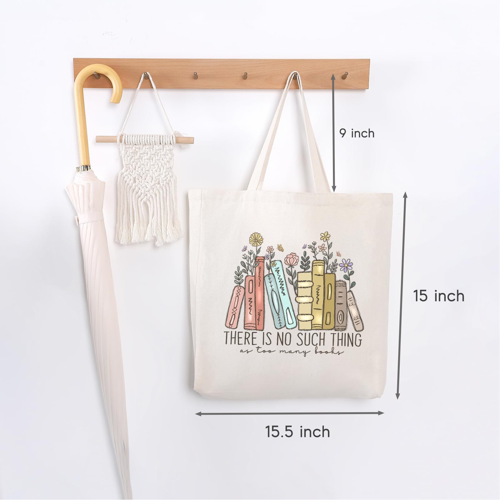 Canvas Tote Bag with Pockets, Cotton Canvas Tote, Book Lovers Gifts, custom tote bag with logo imprint 3