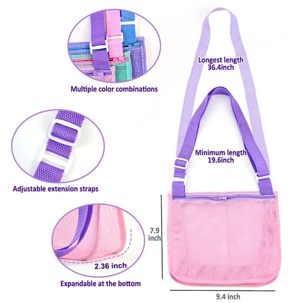 Summer Kids Mesh Beach Seashell Zipper Bag 5