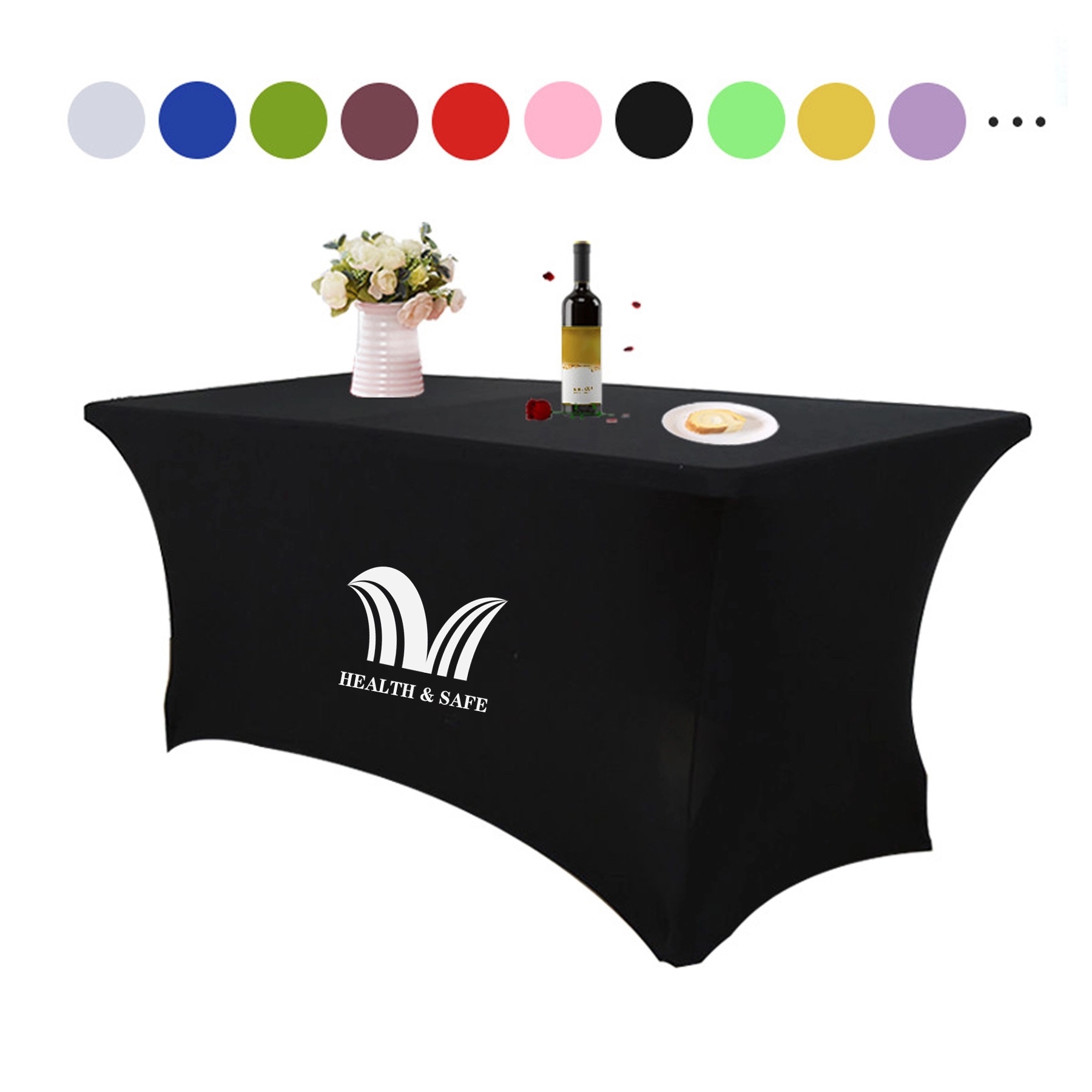 8-Feet Elasticity Stretch Solid Color Table Cover 5