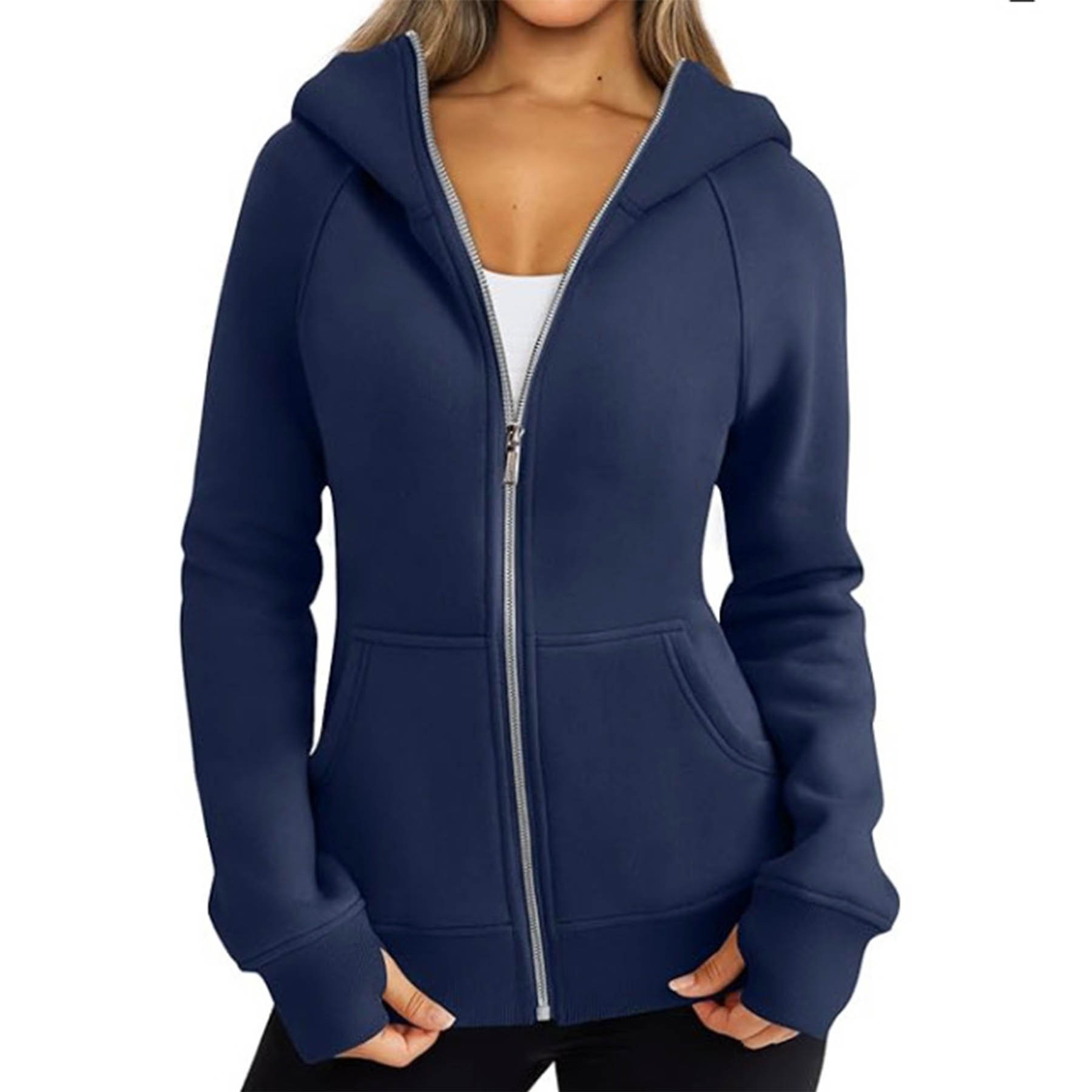 Women Zip Up Hoody Fleece Jacket 2