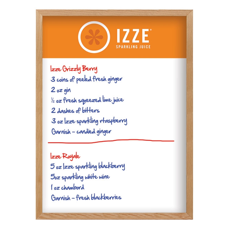 Wall Oak Frame Wet-Erase Board 36"w x 48"h