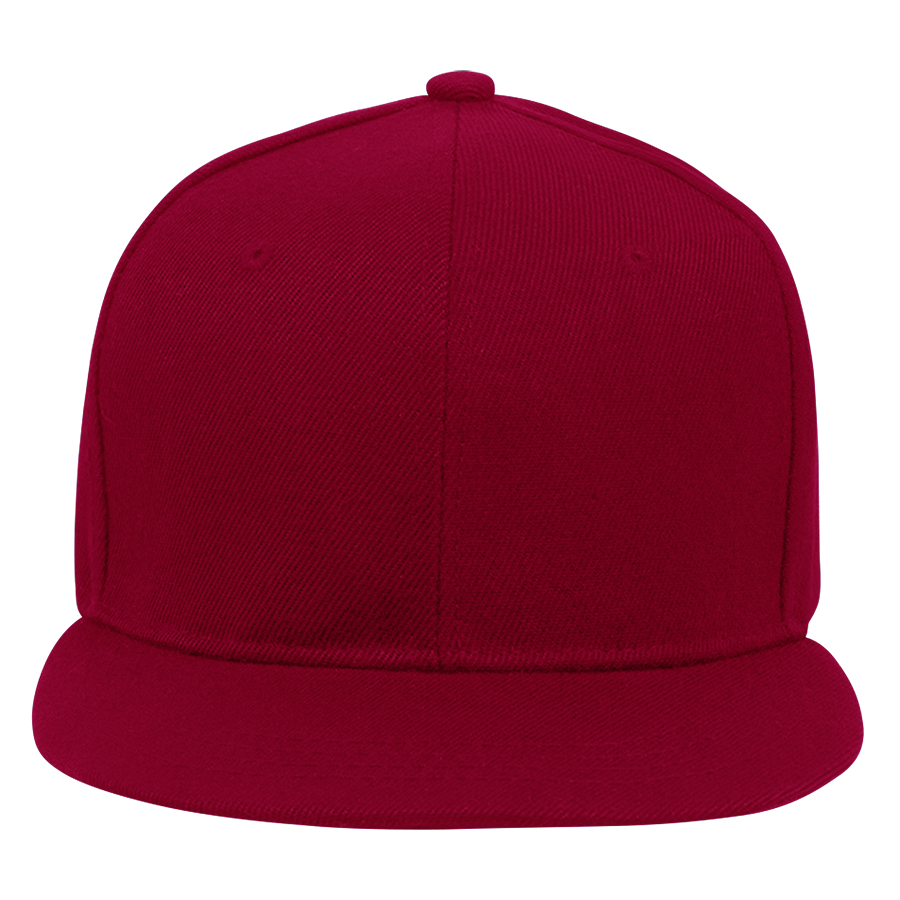 Stock Solid Color Polyester 6-Panel Flat Visor Cap 10
