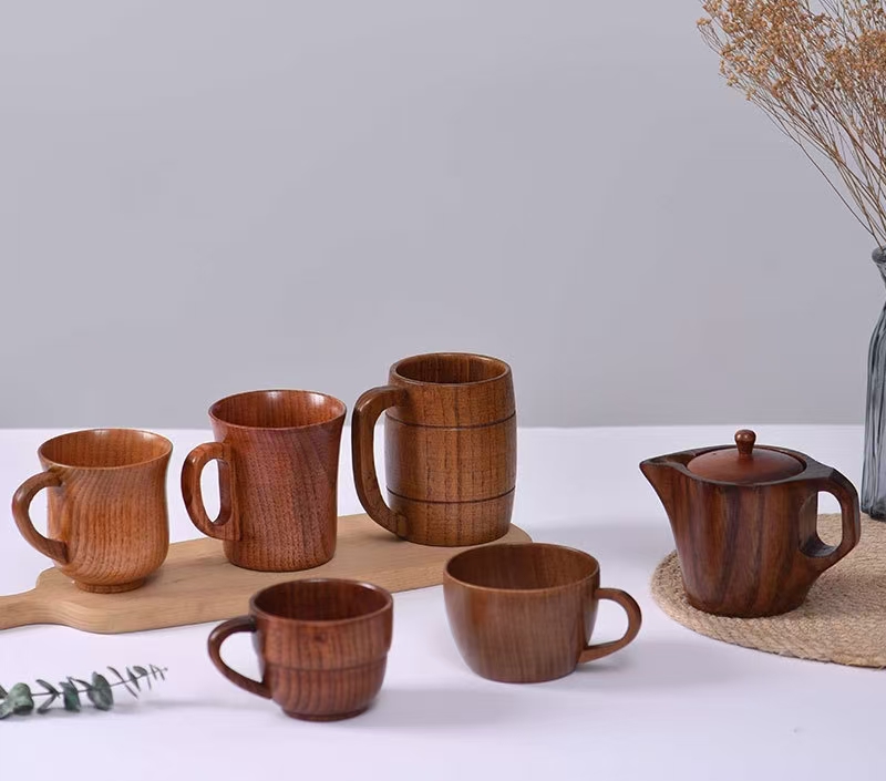 Custom Anti-scald Wooden Drinking Cup & Beer Cup 2