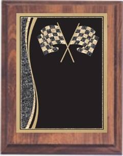 6" x 8" Cherry Finish Plaque with a Racing Designer Plate 2