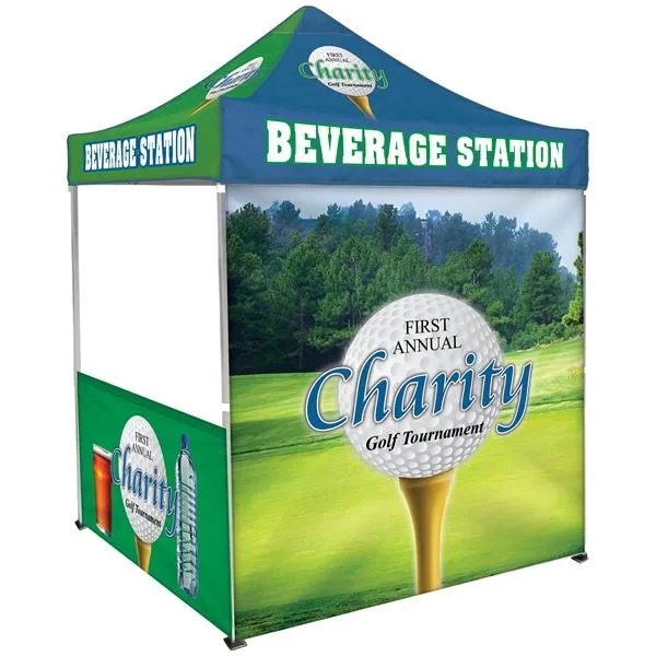 6.5' Square Tent with Back & 2 Half Walls Dye Sublimation 3