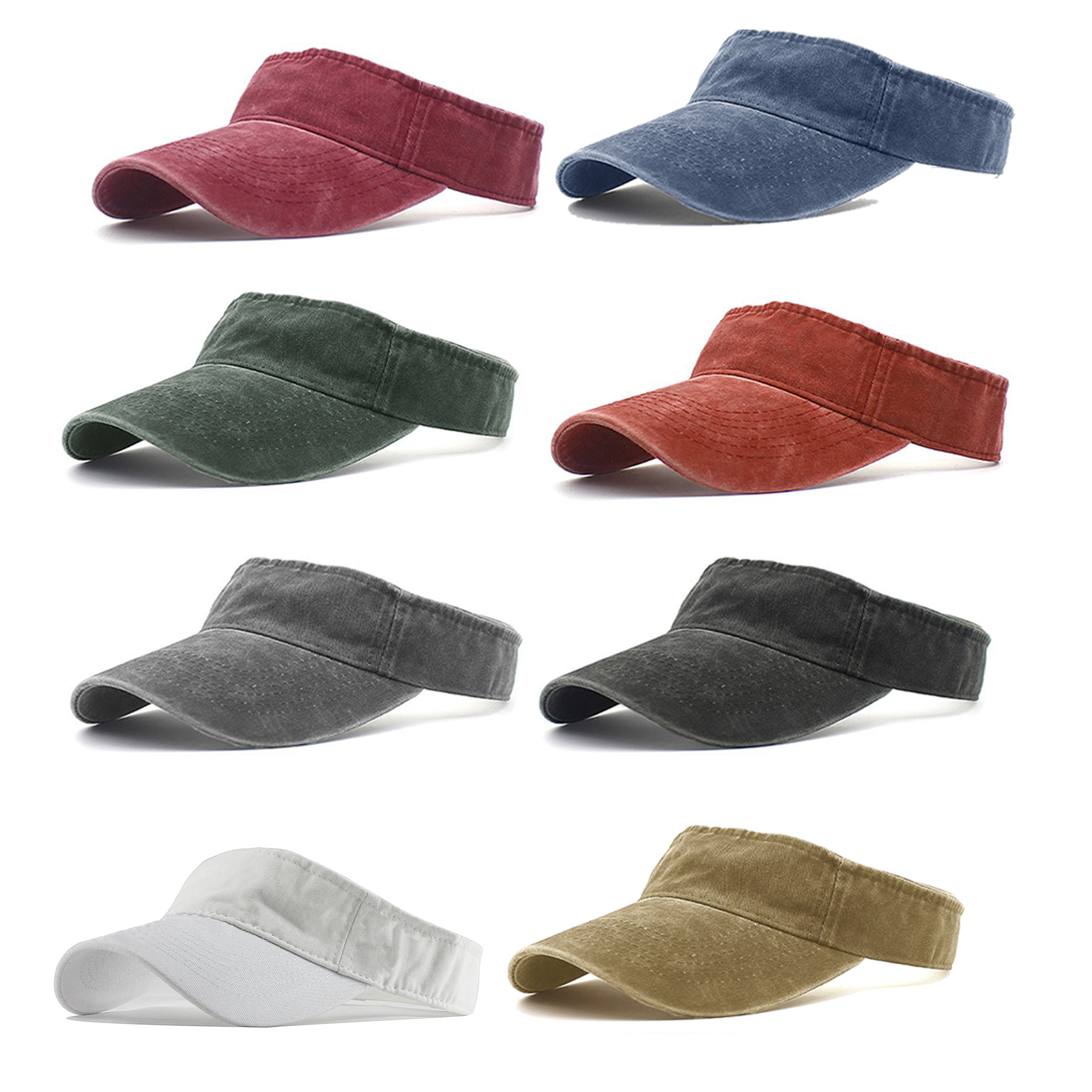 Cotton Empty Top Sun Visor Hat Adjustable Cap 2