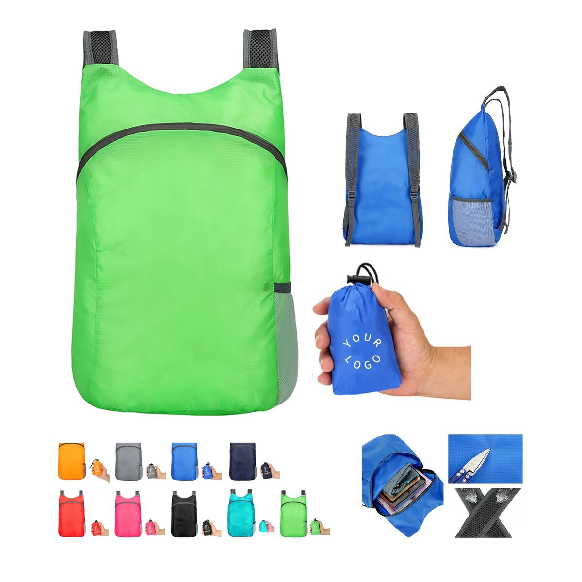 Polyester Lightweight Foldable Backpack 7