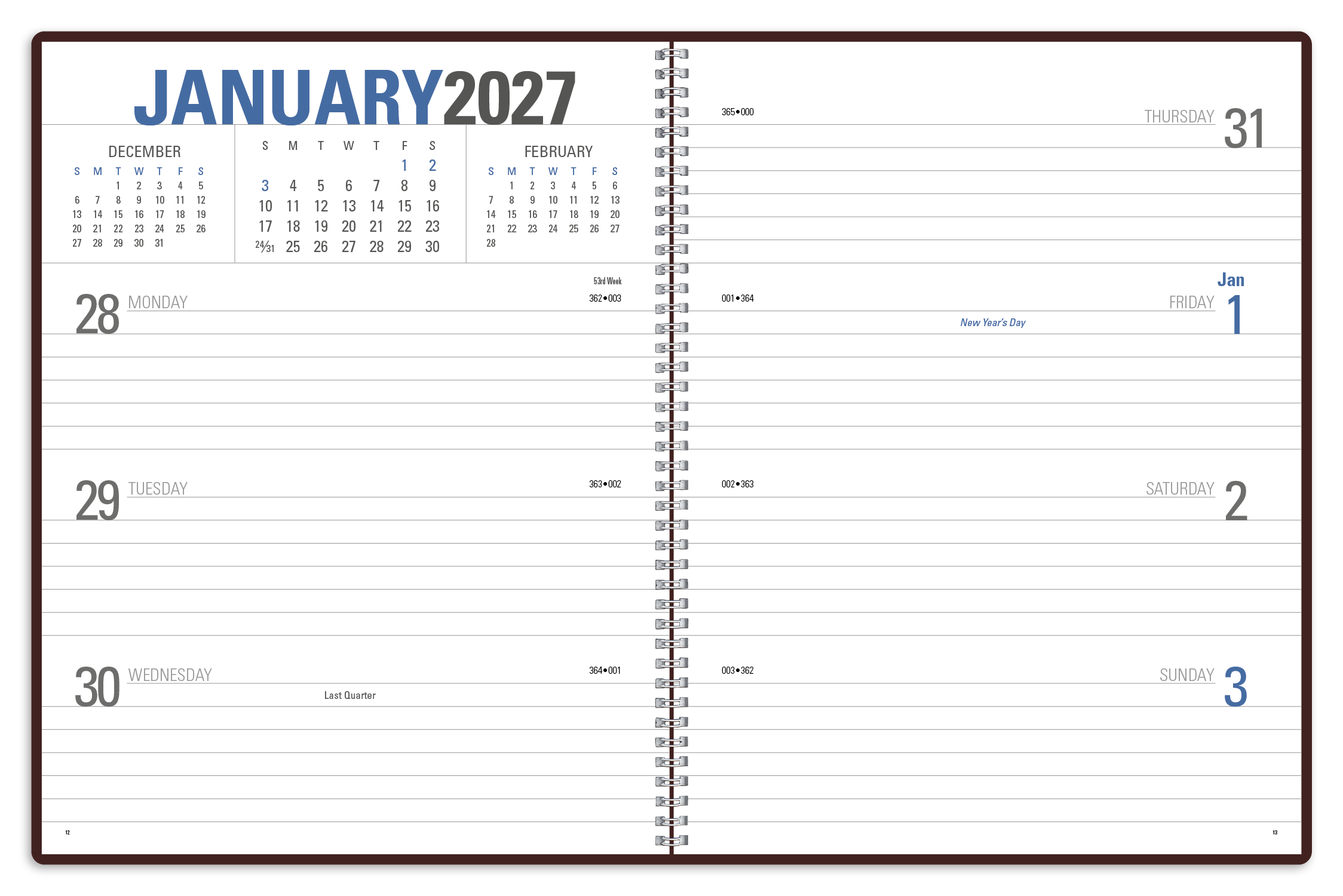 Triumph® Calendars Classic Weekly Planner 90